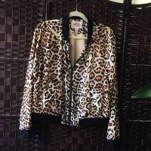 Forever 21 XL leopard bomber jacket